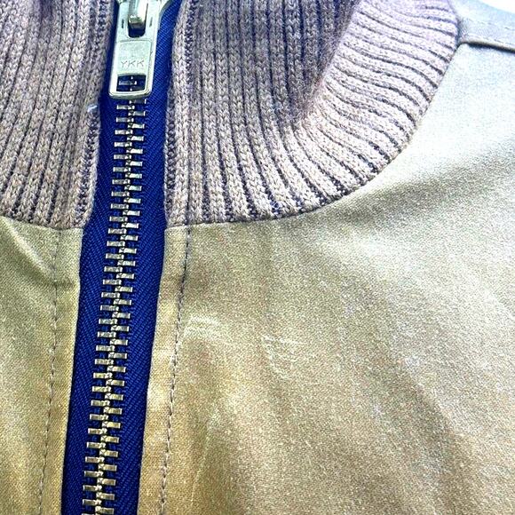 C. C. Filson Mens 'Dark Tan' Waxed Tin Cloth Wool Lined Bomber Jacket Size L-USA - Picture 6 of 15